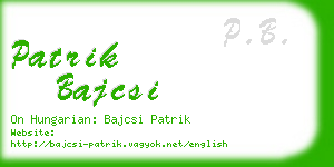 patrik bajcsi business card